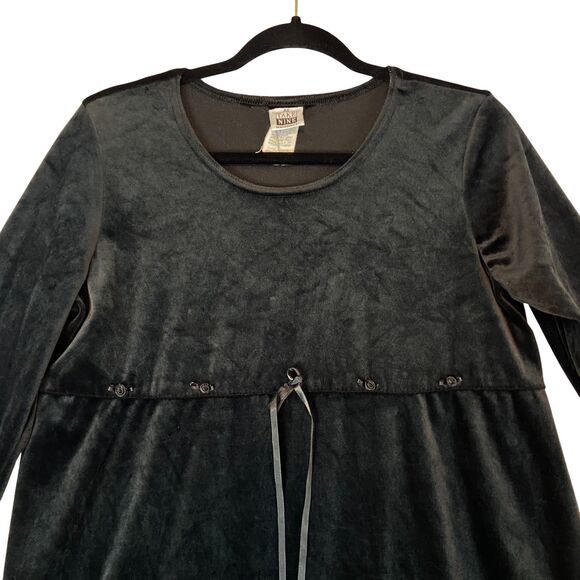 VTG Take Nine Maternity Velvet Midi Dress Sz S Black 90s Whimsigoth Witchy - Picture 3 of 6